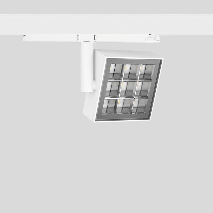 Bega Stromschienenstrahler Quadrat, FÜR den innenbereich, samtweiß 3000 K,