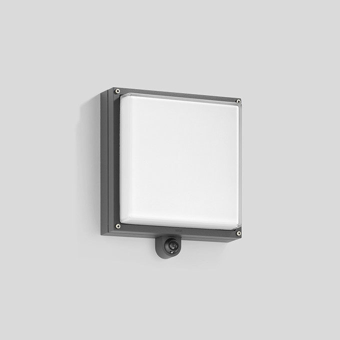 Bega Wandarmatuur Met pir-sensor, voor binnen- en buiten, grafiet 3000 K