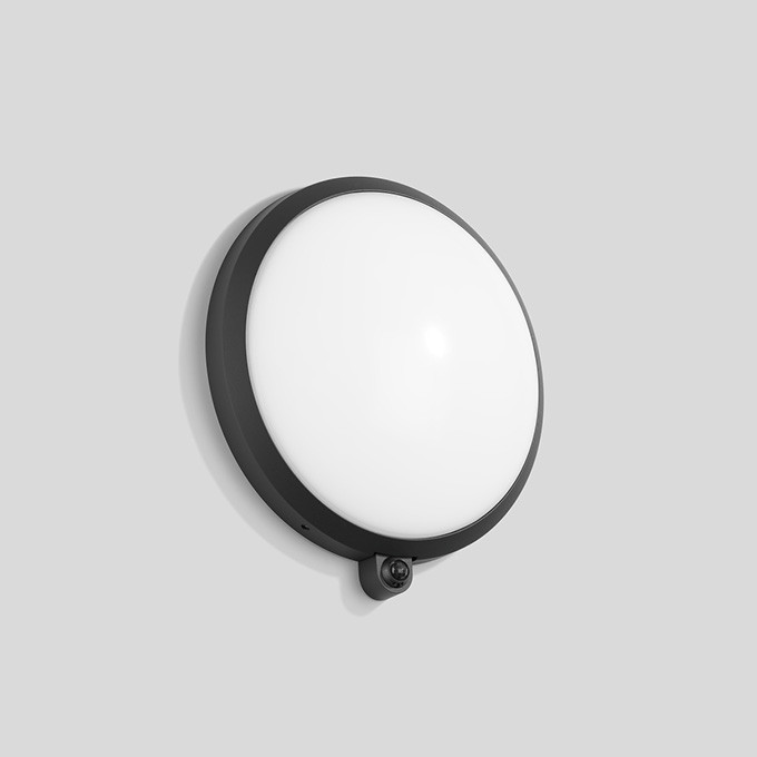 Bega Wandarmatuur met pir-sensor voor binnen- en buiten grafiet 3000K
