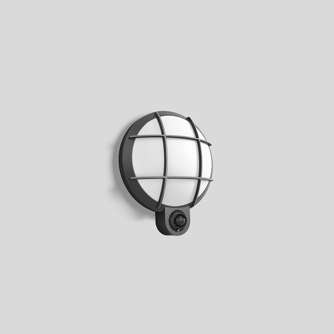Bega Wandarmatuur met pir-sensor voor binnen- en buiten grafiet 4000K