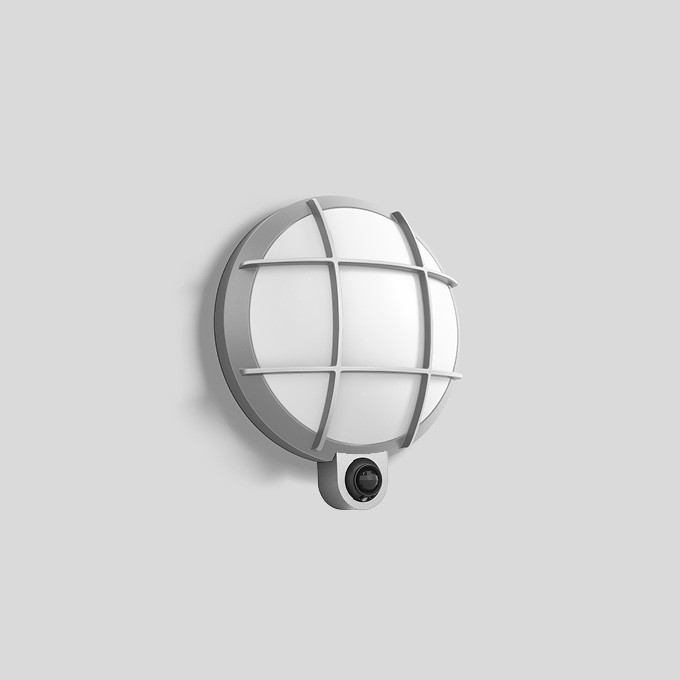 Bega Wandarmatuur met pir-sensor voor binnen- en buiten zilver 3000K