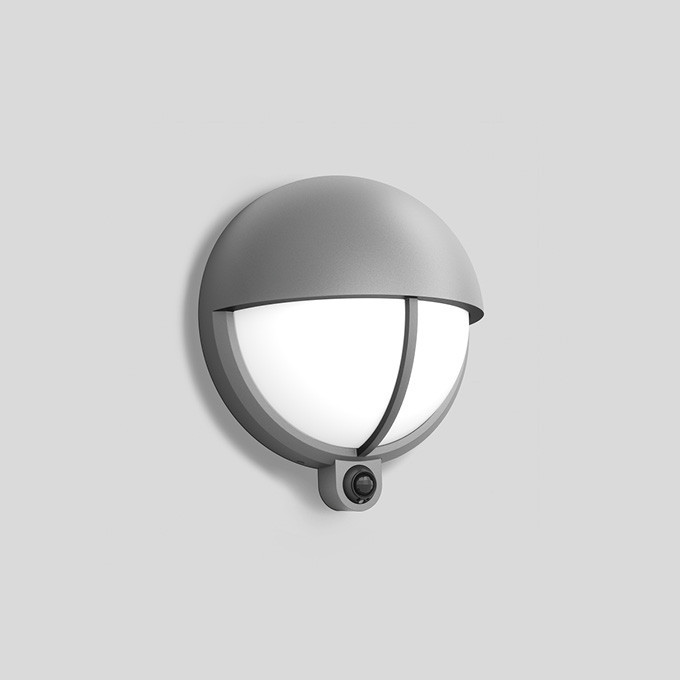 Bega Wandarmatuur Met pir-sensor, voor binnen- en buiten, zilver 4000 K