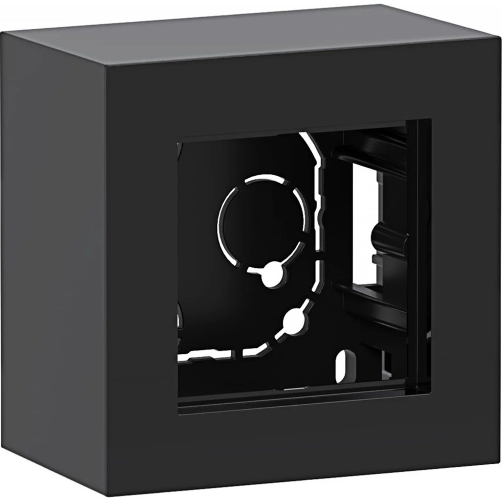 Behuizing, 1-voudig, hoog design, opbouw, A.8, nachtzwart glanzend