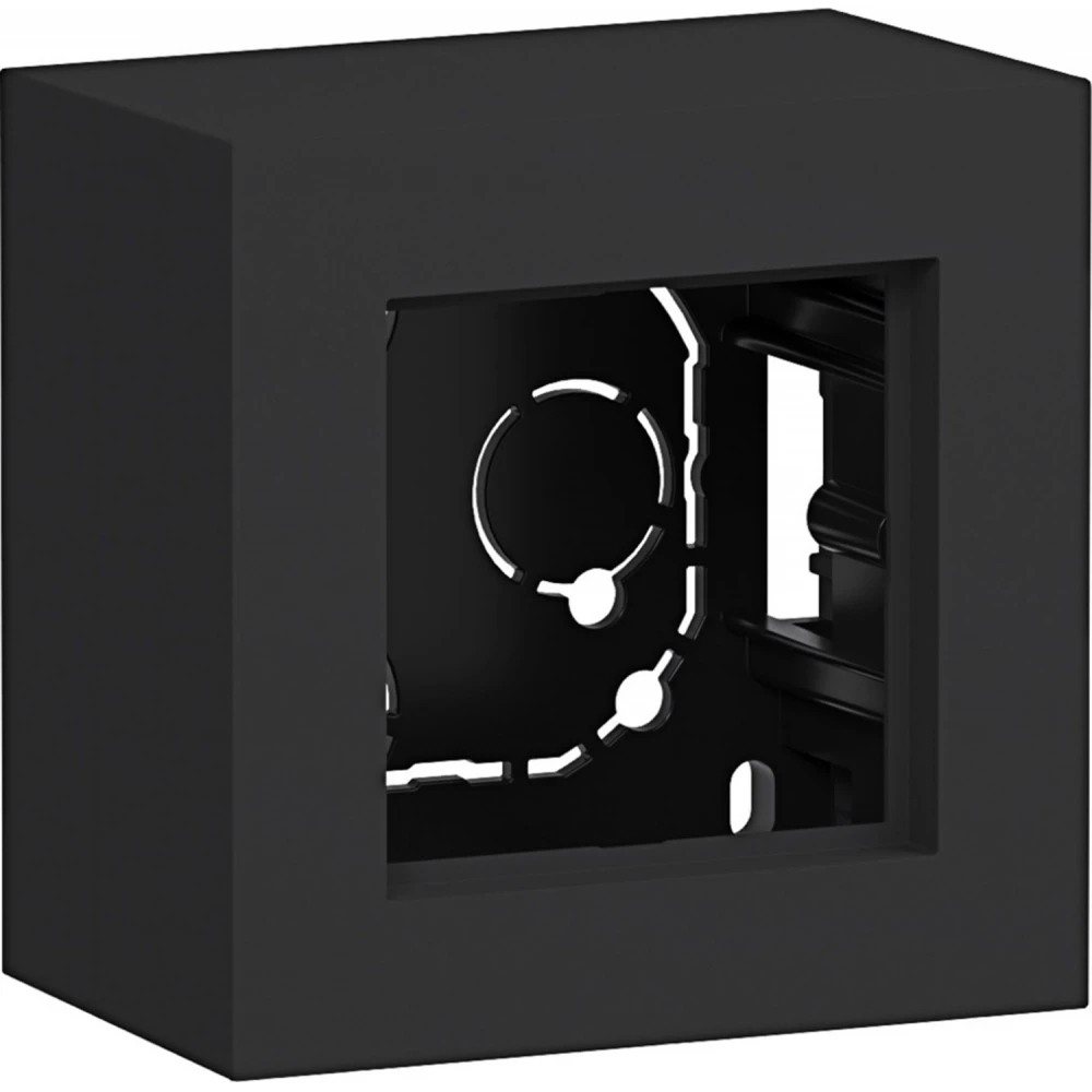 Behuizing, 1-voudig, hoog design, opbouw, A.8, nachtzwart mat