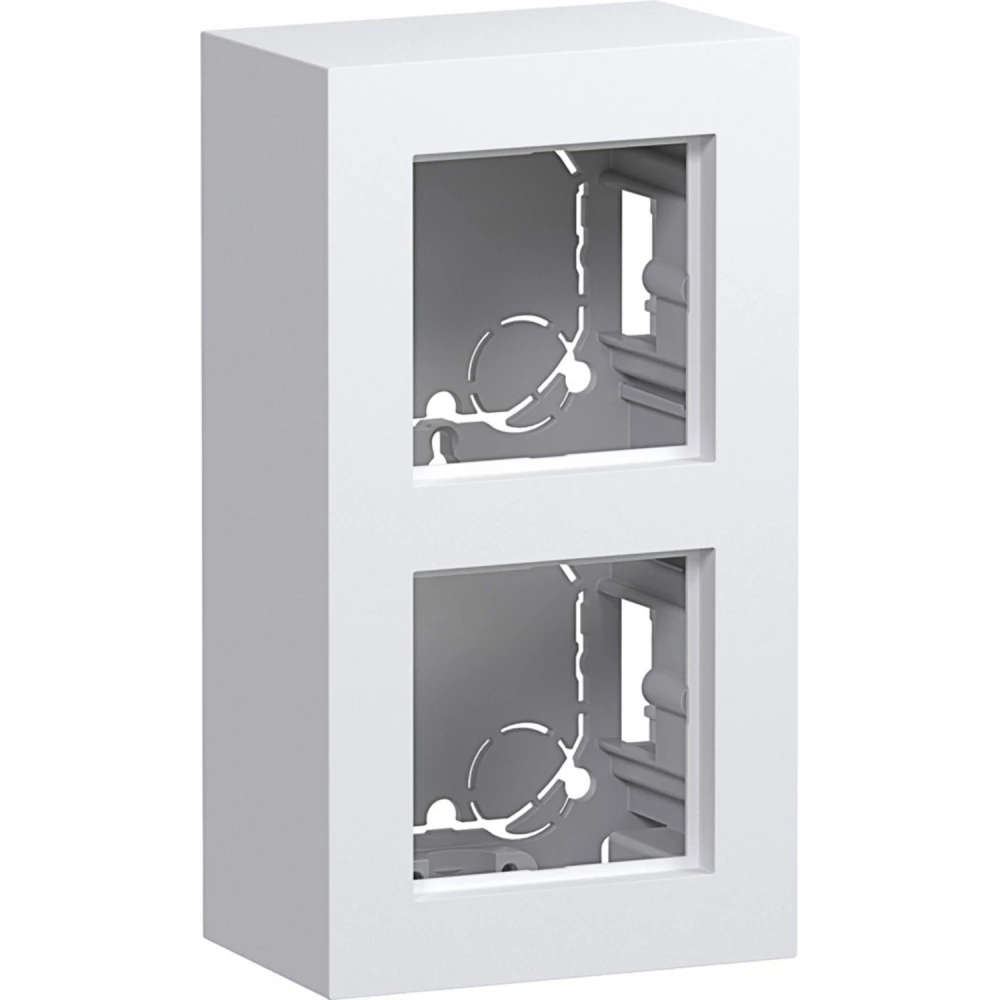 Behuizing, 2-voudig, hoog design, opbouw, A.8, lichtwit glanzend