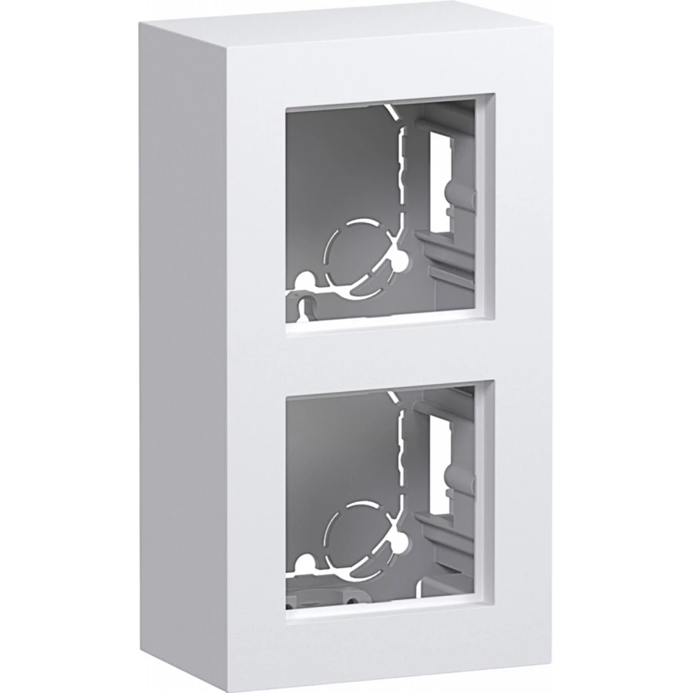 Behuizing, 2-voudig, hoog design, opbouw, A.8, lichtwit mat