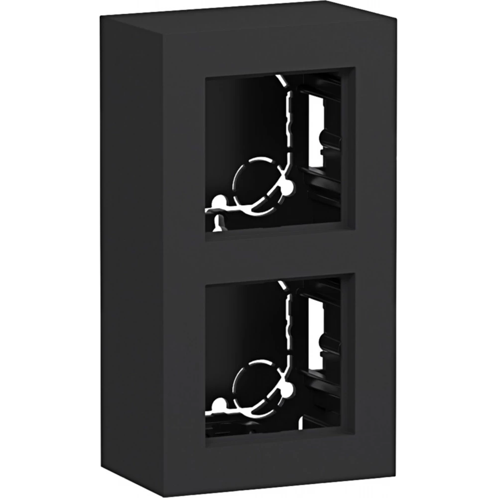 Behuizing, 2-voudig, hoog design, opbouw, A.8, nachtzwart mat