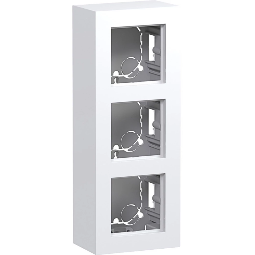 Behuizing, 3-voudig, hoog design, opbouw, A.8, lichtwit glanzend