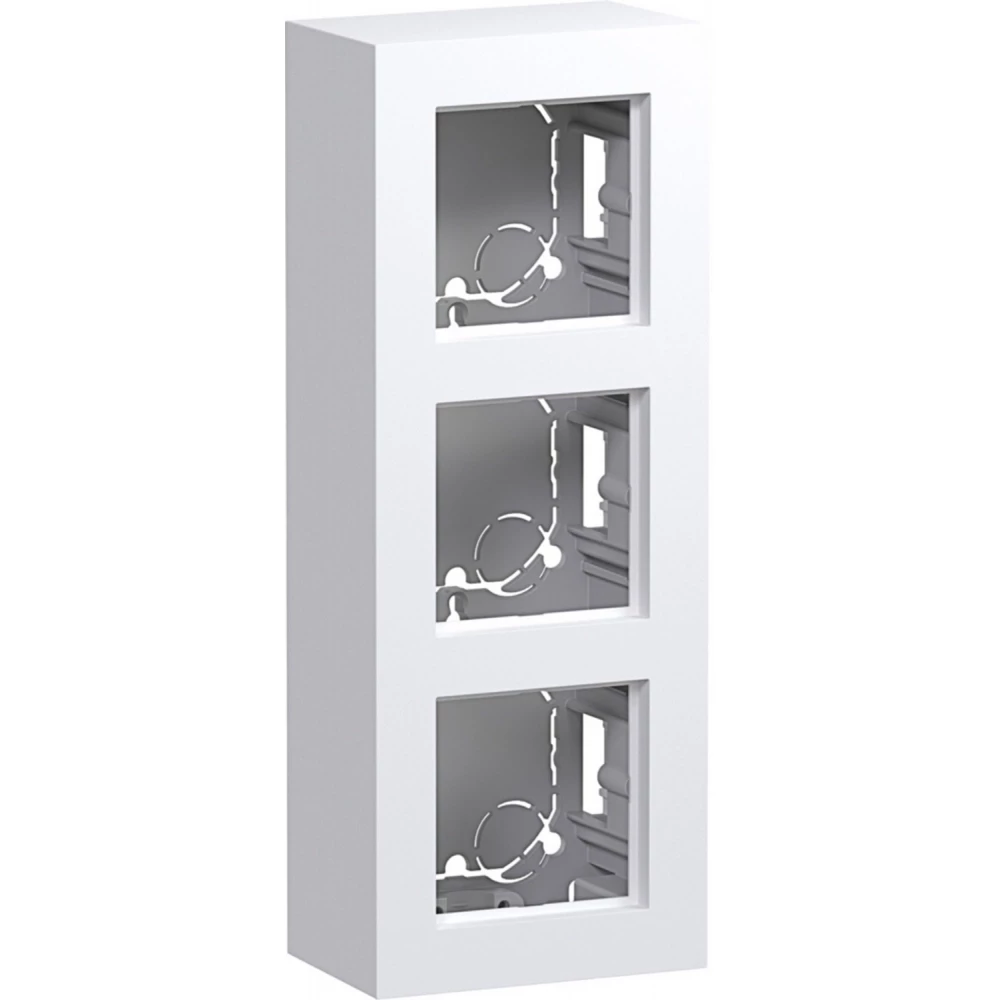 Behuizing, 3-voudig, hoog design, opbouw, A.8, lichtwit mat