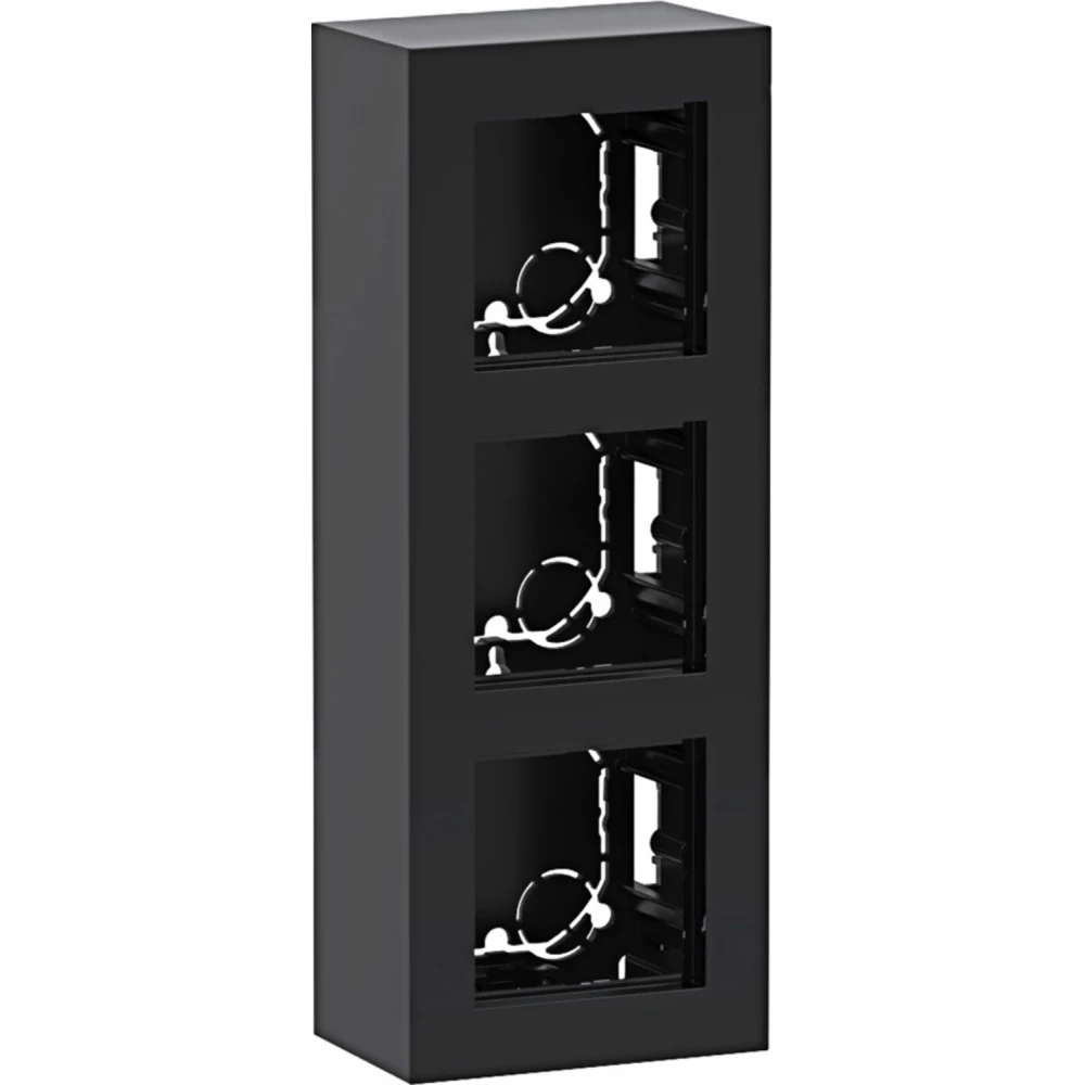 Behuizing, 3-voudig, hoog design, opbouw, A.8, nachtzwart glanzend