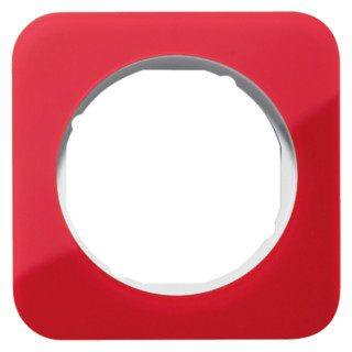 Hager Berker R.1 afdekraam 1-voudig rood transparant acryl (binnenring wit)