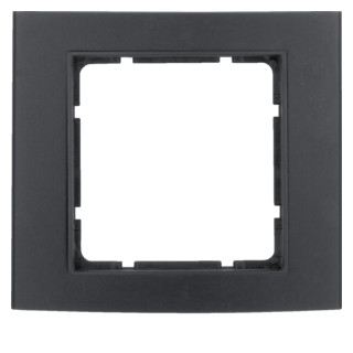 Hager Berker B.3 afdekraam 1-voudig aluminium zwart (binnenring antraciet mat)