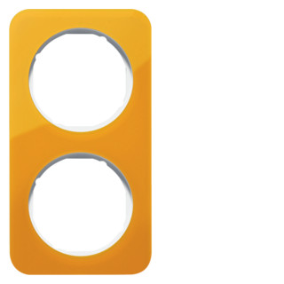 Hager Berker R.1 afdekraam 2-voudig oranje transparant acryl (binnenring polarwit)