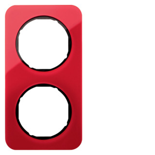 Hager Berker R.1 afdekraam 2-voudig rood transparant acryl (binnenring zwart)
