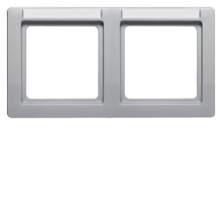 Berker Q.1 afdekraam 2V horizontaal aluminium ip20