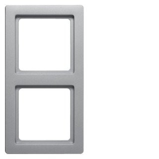 Berker Q.1 afdekraam 2V horizontaal en verticaal aluminium ip20