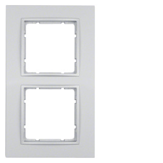 Hager Berker B.7 afdekraam 2-voudig aluminium mat, gelakt