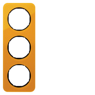 Hager Berker R.1 afdekraam 3-voudig oranje transparant acryl (binnenring zwart)