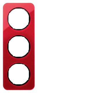 Hager Berker R.1 afdekraam 3-voudig rood transparant acryl (binnenring zwart)
