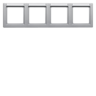 Berker Q.1 afdekraam 4V horizontaal aluminium ip20