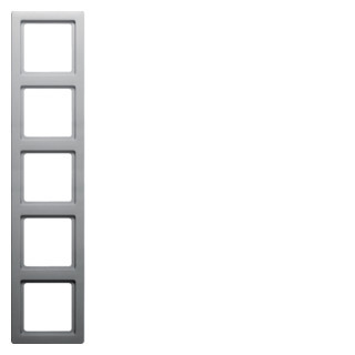 Berker Q.1 afdekraam 5V horizontaal en verticaal aluminium ip20
