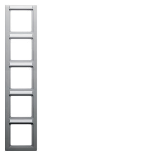 Berker Q.1 afdekraam 5V verticaal aluminium ip20