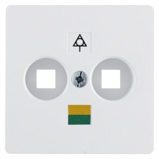 Hager Berker Berker Centraalplaat voor dubbele wandcontactdoos voor potentiaalvereffening