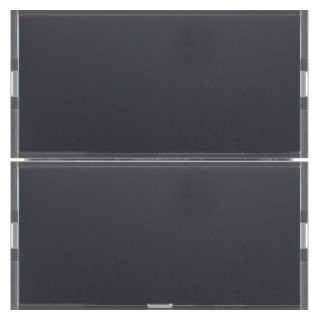 Berker Drukknop opzetmodule 2-voudig met tekstveld S/B aluminium/antraciet