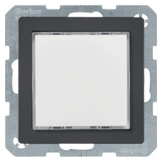 Berker Q.1/Q.3/Q.7 module lichtsignaaleenheid RGB led basiselement met centrale afdekplaat 230V inbouw antraciet ip20