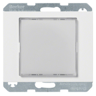 Berker K.1 module lichtsignaaleenheid rood/groen led basiselement met centrale afdekplaat 230V inbouw wit rood/groen ip20