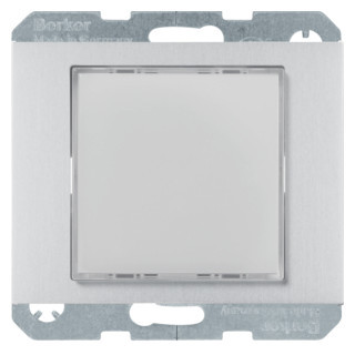 Berker K.5 lichtsignaaleenheid led basiselement met centrale afdekplaat 230V inbouw aluminium wit ip20