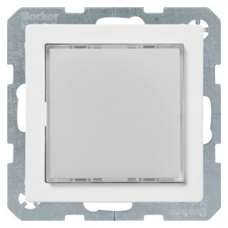 Berker Q.1/Q.3/Q.7 module lichtsignaaleenheid rood/groen led basiselement met centrale afdekplaat 230V inbouw wit wit ip20