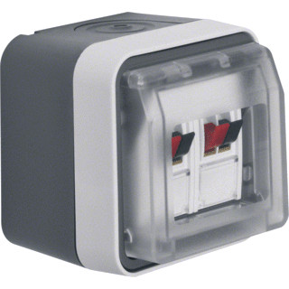 Berker Centraalplaat- (onderdeel) + behuizing luidsprekeraansluiting basiselement met complete behuizing met label wit