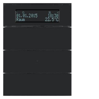 Hager Berker Berker Tastsensor 3v+thermostaat, glas zwart