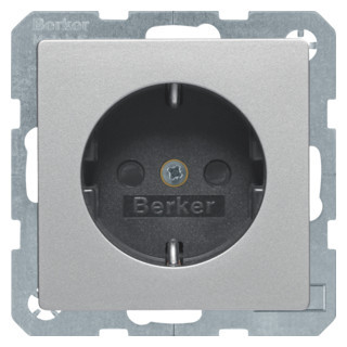Berker Q.1/Q.3 wandcontactdoos inbouw (stucwerk) ra 1V KV aluminium