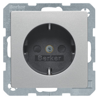 Berker Q.1/Q.3 wandcontactdoos inbouw (stucwerk) ra 1V KV aluminium