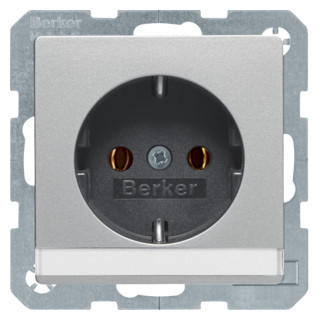 Berker Q.1/Q.3 wandcontactdoos inbouw (stucwerk) ra 1V aluminium