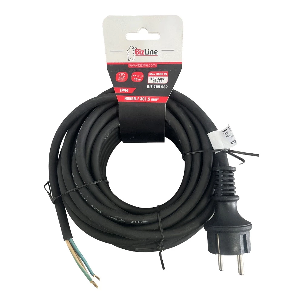 Bizline Aansluitleiding randaardesteker schuin 3G0.75MM2 zwart 3M