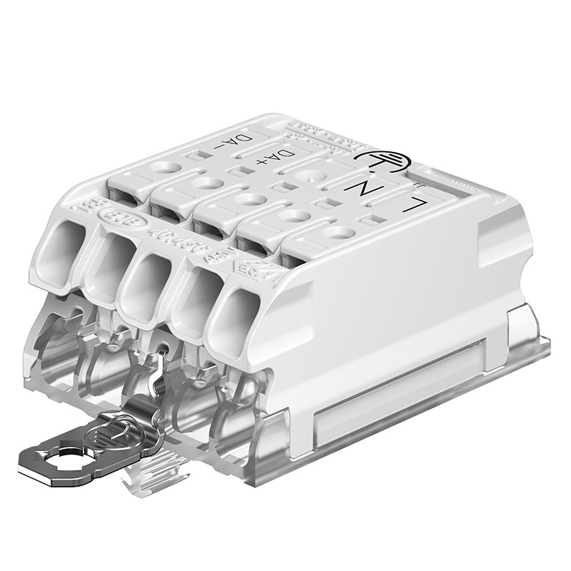 BJB 46.456 Verbindingsklem 5P compact profile groove L-N-es-D+-da eb