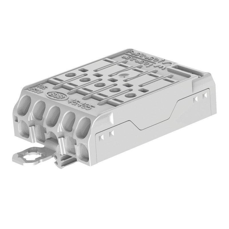 BJB 46.485 Verbindingsklem 5P met aardbeugel L-N-A-da+-da-