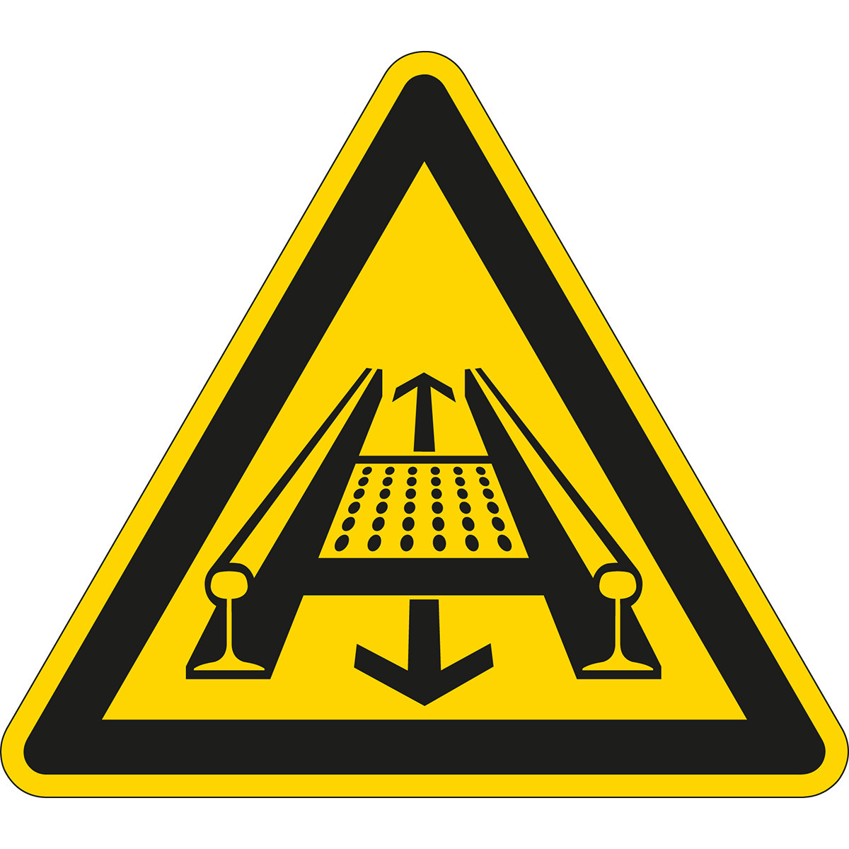 Brady B86HA408B726 Pictogram Voor machineveiligheid - opgepast voor bewegende installatie