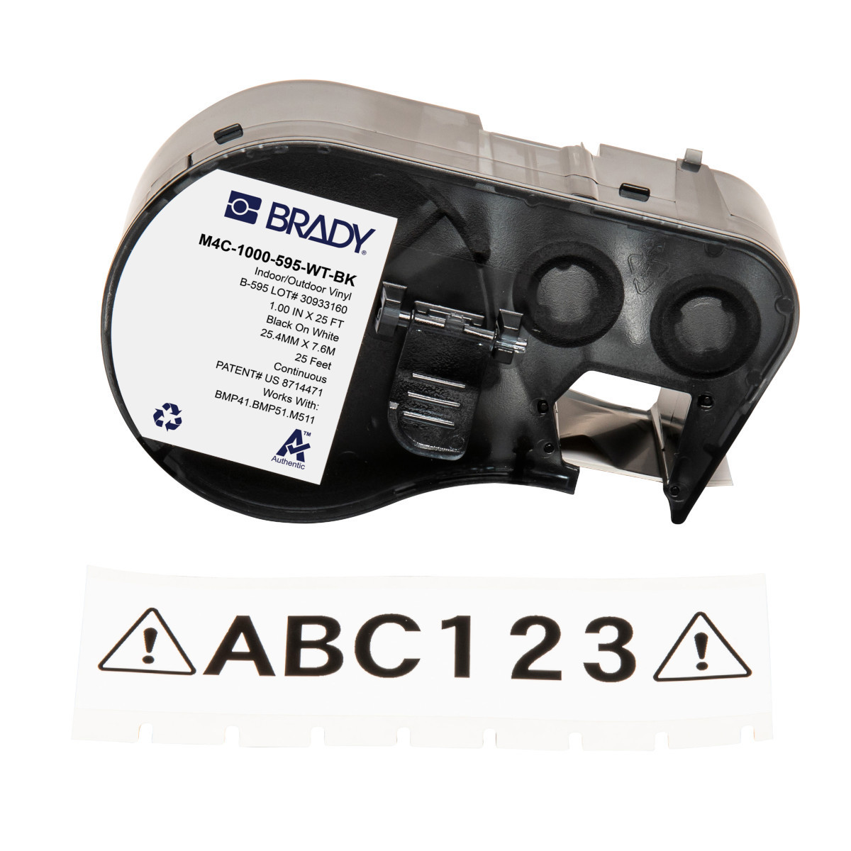 Brady B41EA188C976B71 M410 BMP41 M510 BMP51 M511 vinyllabels voor binnen- en buitengebruik