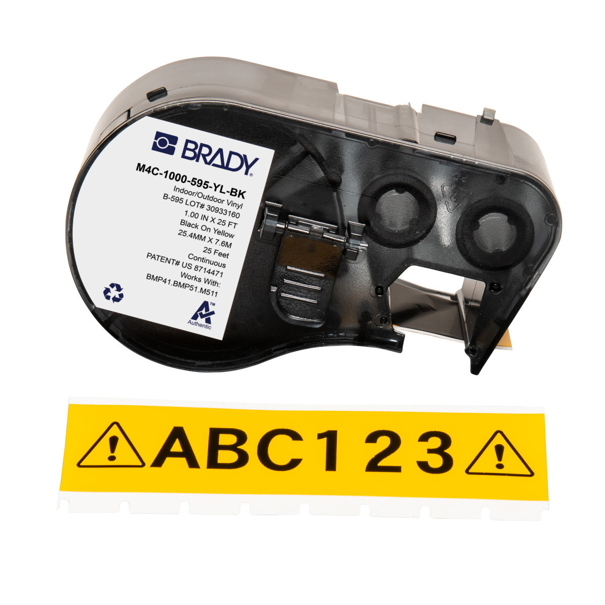 Brady B41EA188C976B71 M410 BMP41 M510 BMP51 M511 vinyllabels voor binnen- en buitengebruik