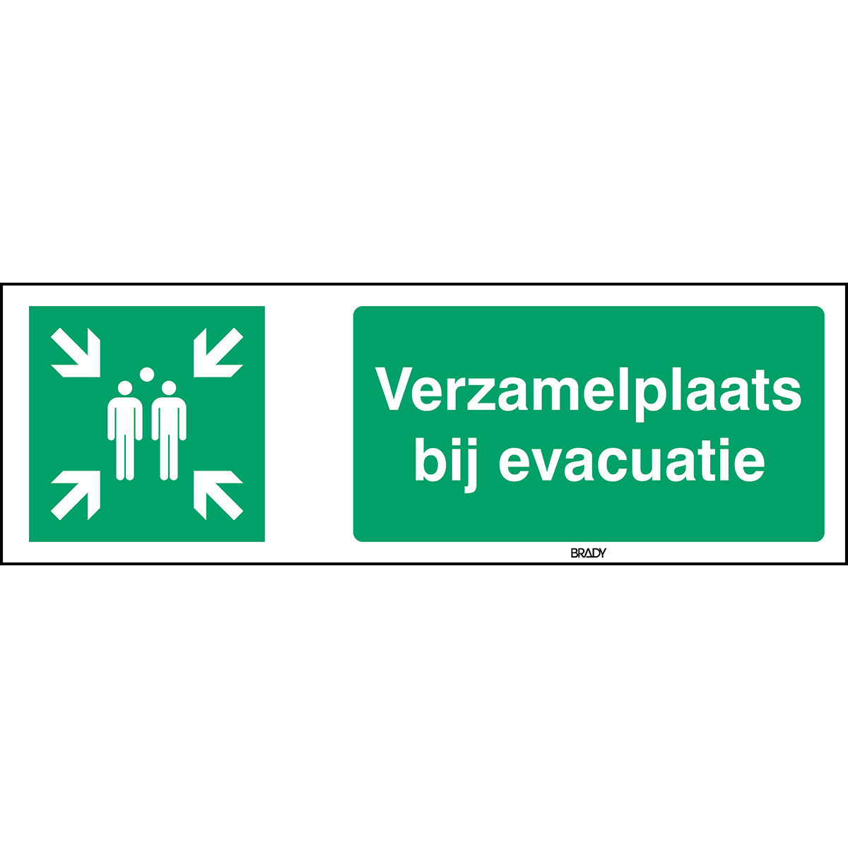 Brady B86HA408B722 Iso-Veiligheidspictogram - verzamelplaats bij evacuatie