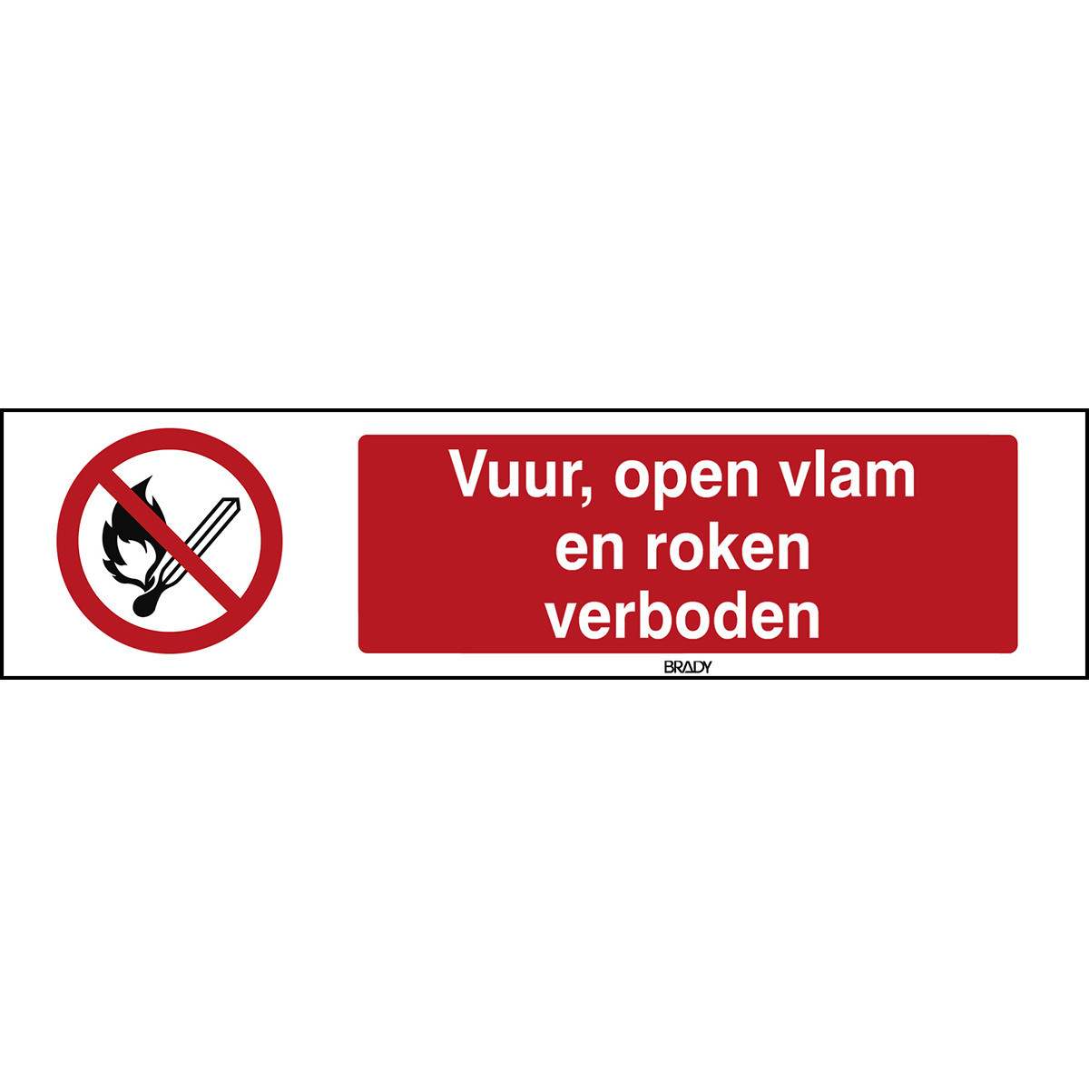 Brady Iso-Veiligheidspictogram - vuur, open vlam en roken verboden