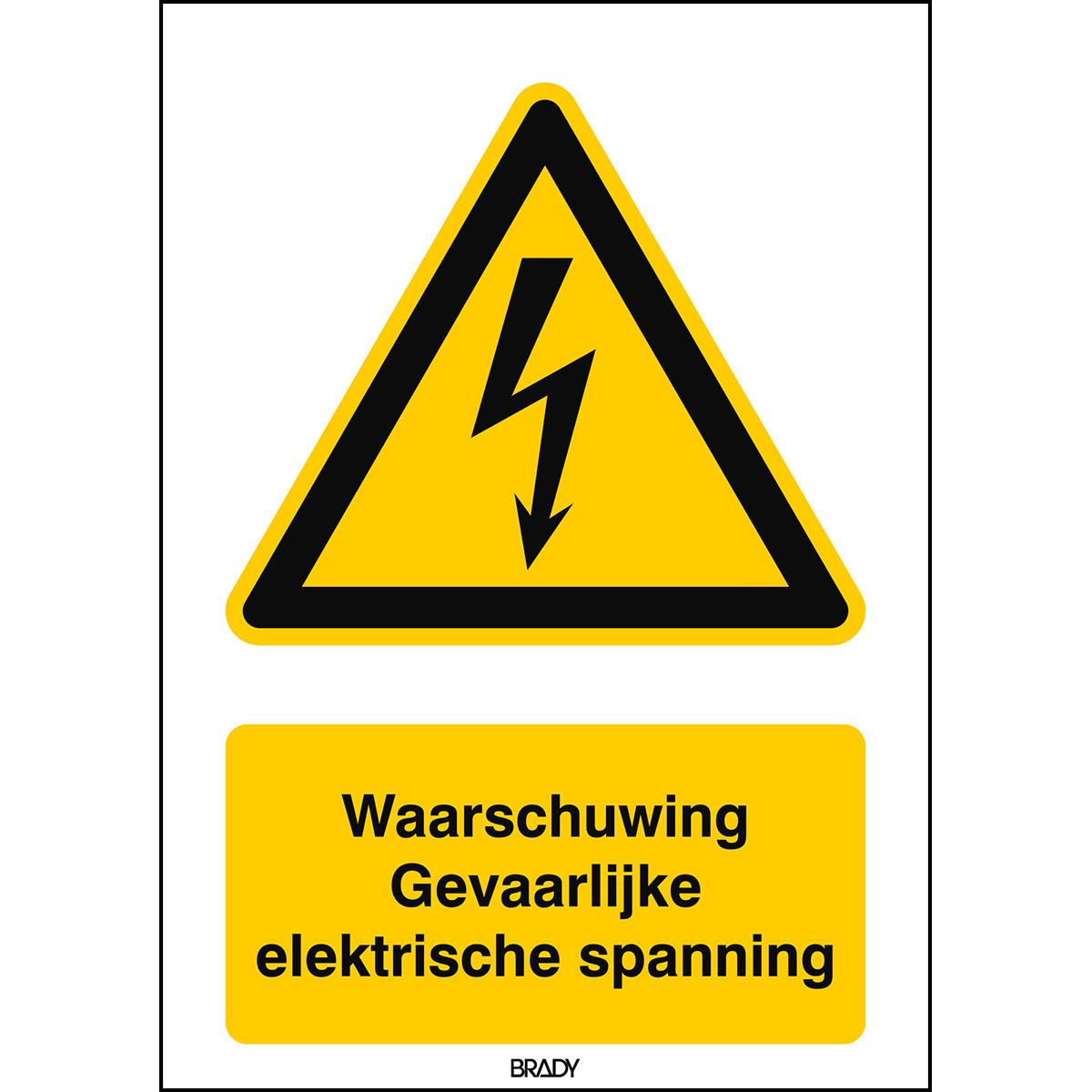 Brady B86HA408B722 Iso-Veiligheidspictogram - waarschuwing - gevaarlijke elektrische span