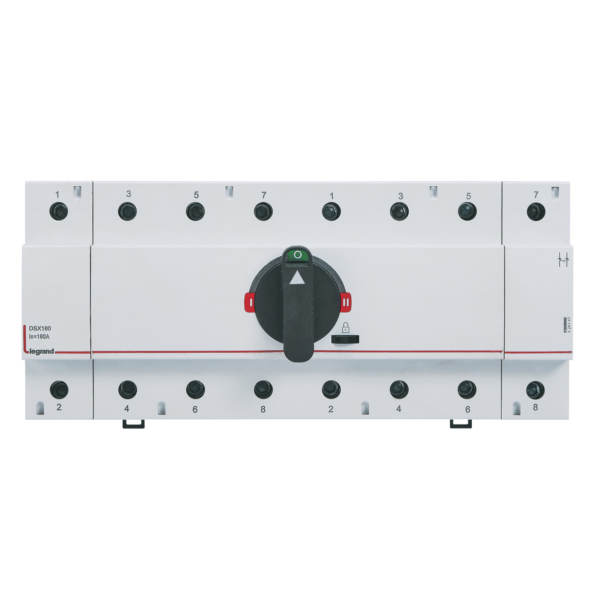 Bronomschakelaar DSX160 4P - 160a + draaihendel - breedte 12 modules