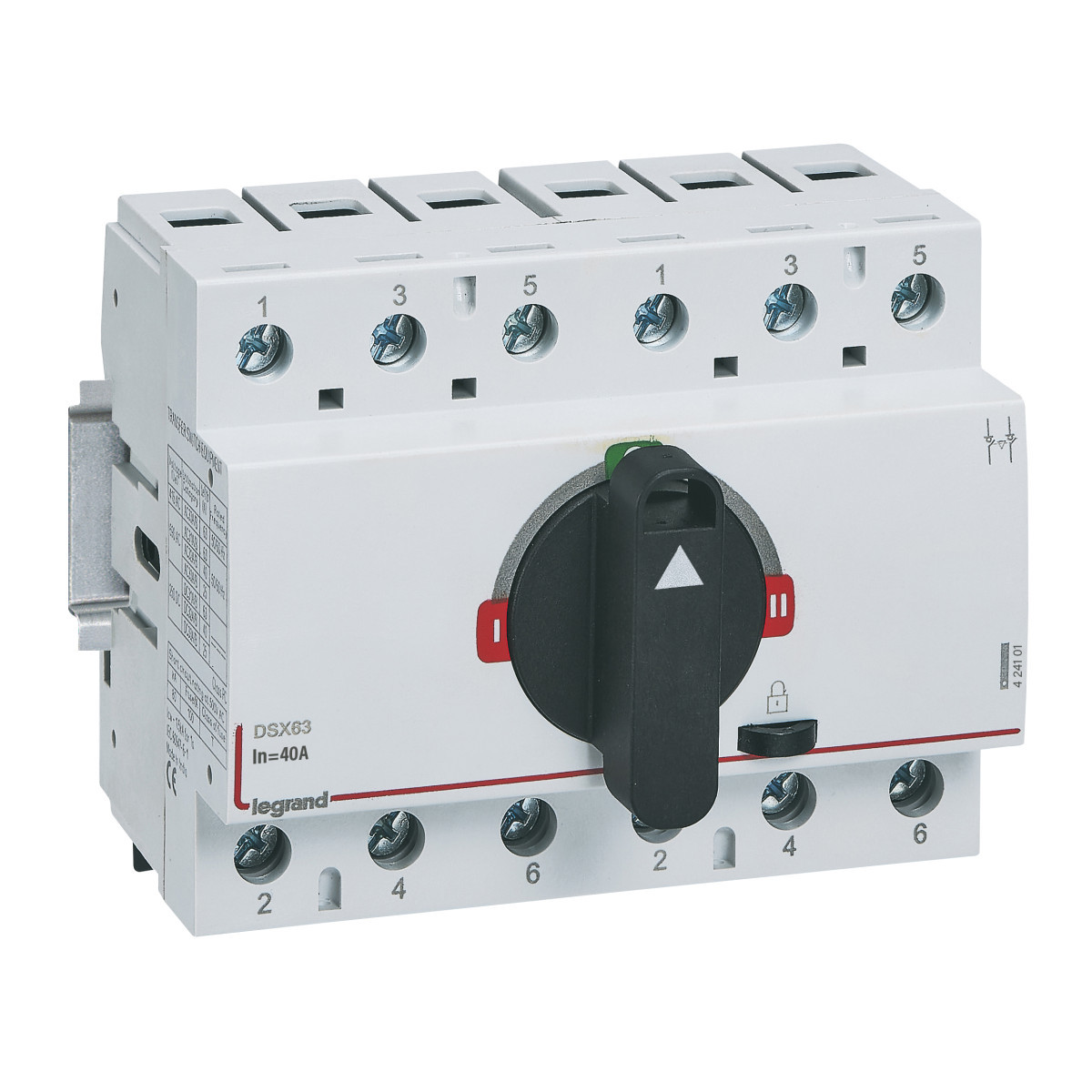 Bronomschakelaar DSX63 3P 40a + draaihendel - breedte 6 modules