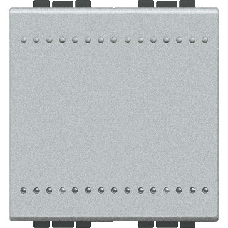 Bticino Living light aluminium pulsdrukker 1P no 2 modules steekklem