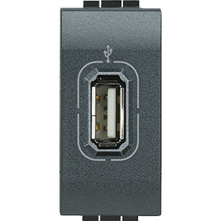 Bticino Living light antraciet usb connector 1module